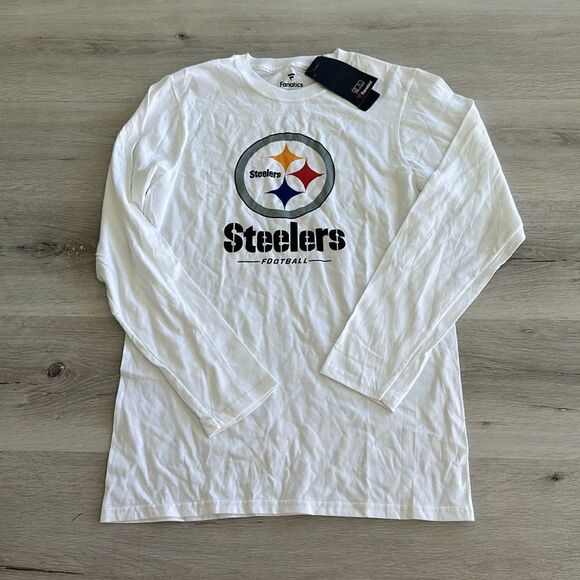 Fanatics Pittsburgh Steelers Branded Logo Team LS T-Shirt White S NWT - Picture 4 of 6